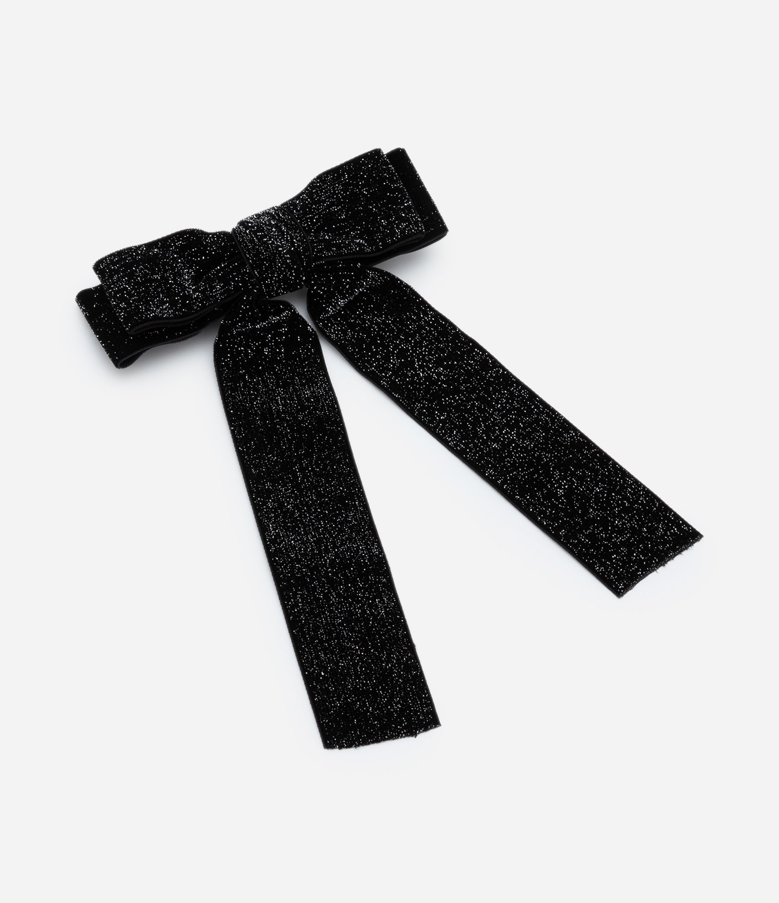 Presilha de Cabelo Infantil Modelo Laço com Glitter - Tam U Preto 1
