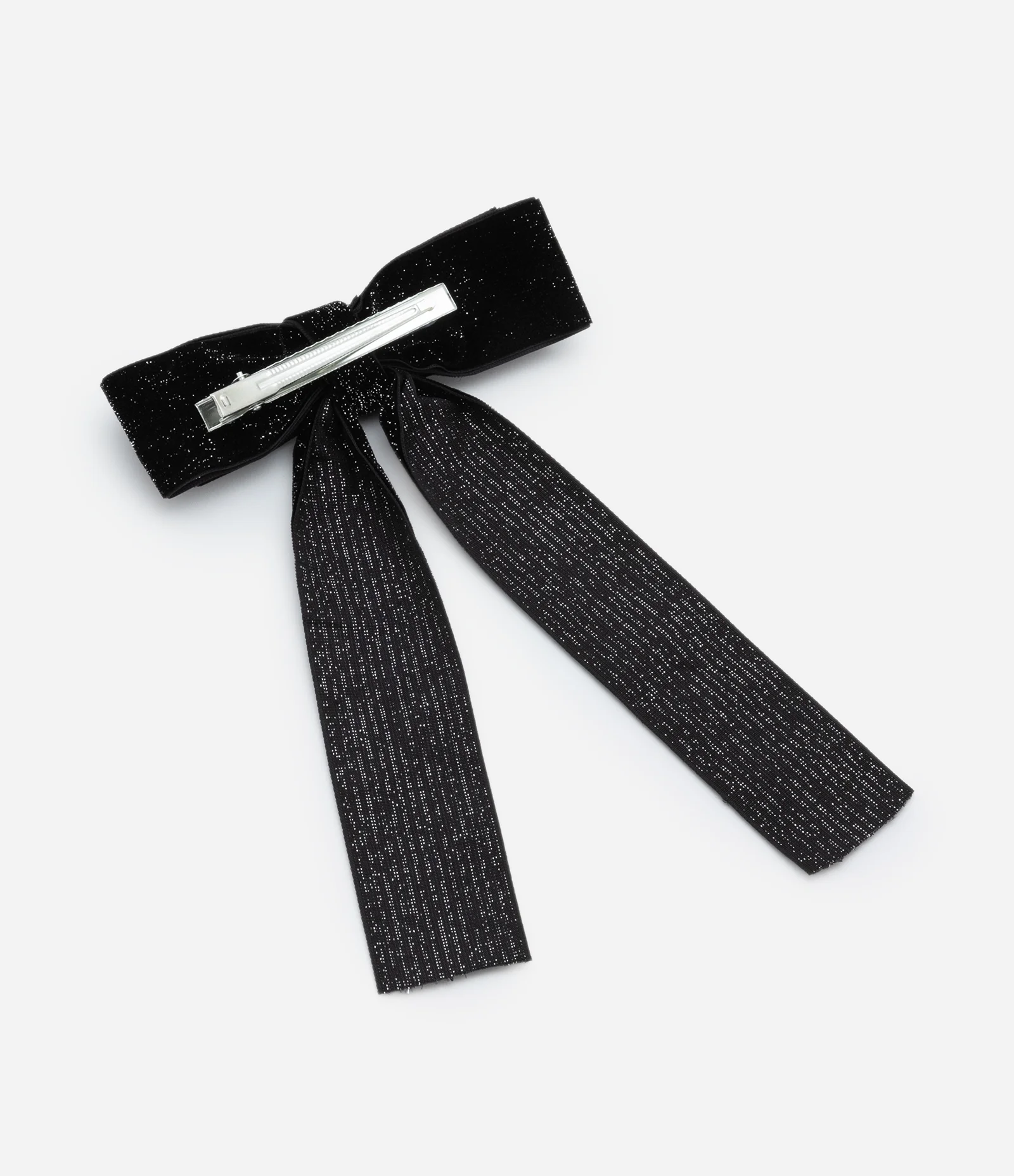 Presilha de Cabelo Infantil Modelo Laço com Glitter - Tam U Preto 2
