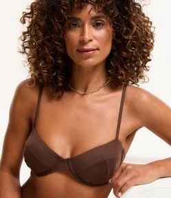 Biquíni Top Meia Taça em Microfibra com Aro e Alças Finas