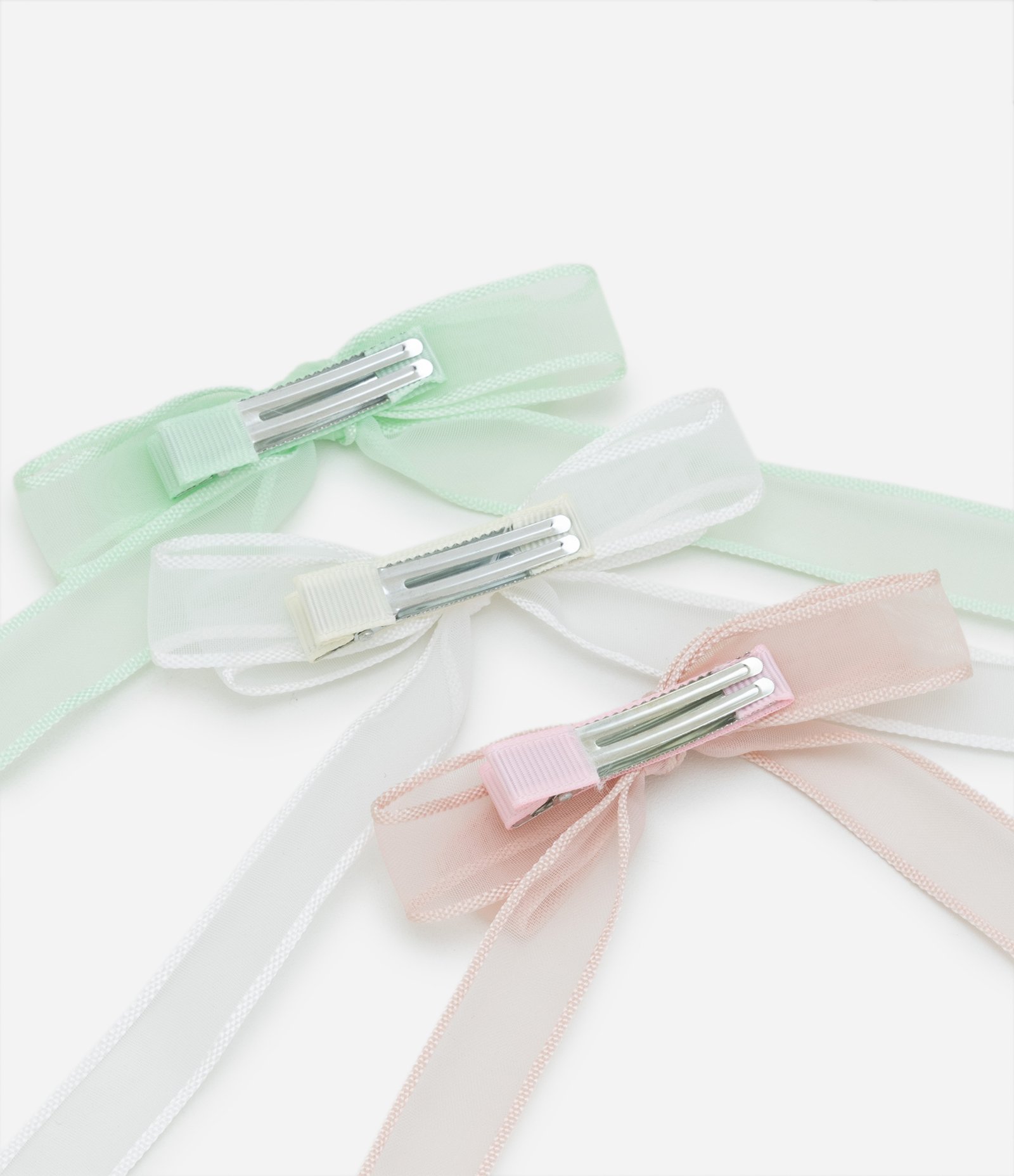 Kit 03 Presilhas de Cabelo Infantil em Formato de Laço - Tam U Multicores 3