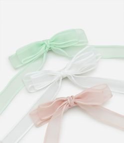 Kit 03 Presilhas de Cabelo Infantil em Formato de Laço - Tam U