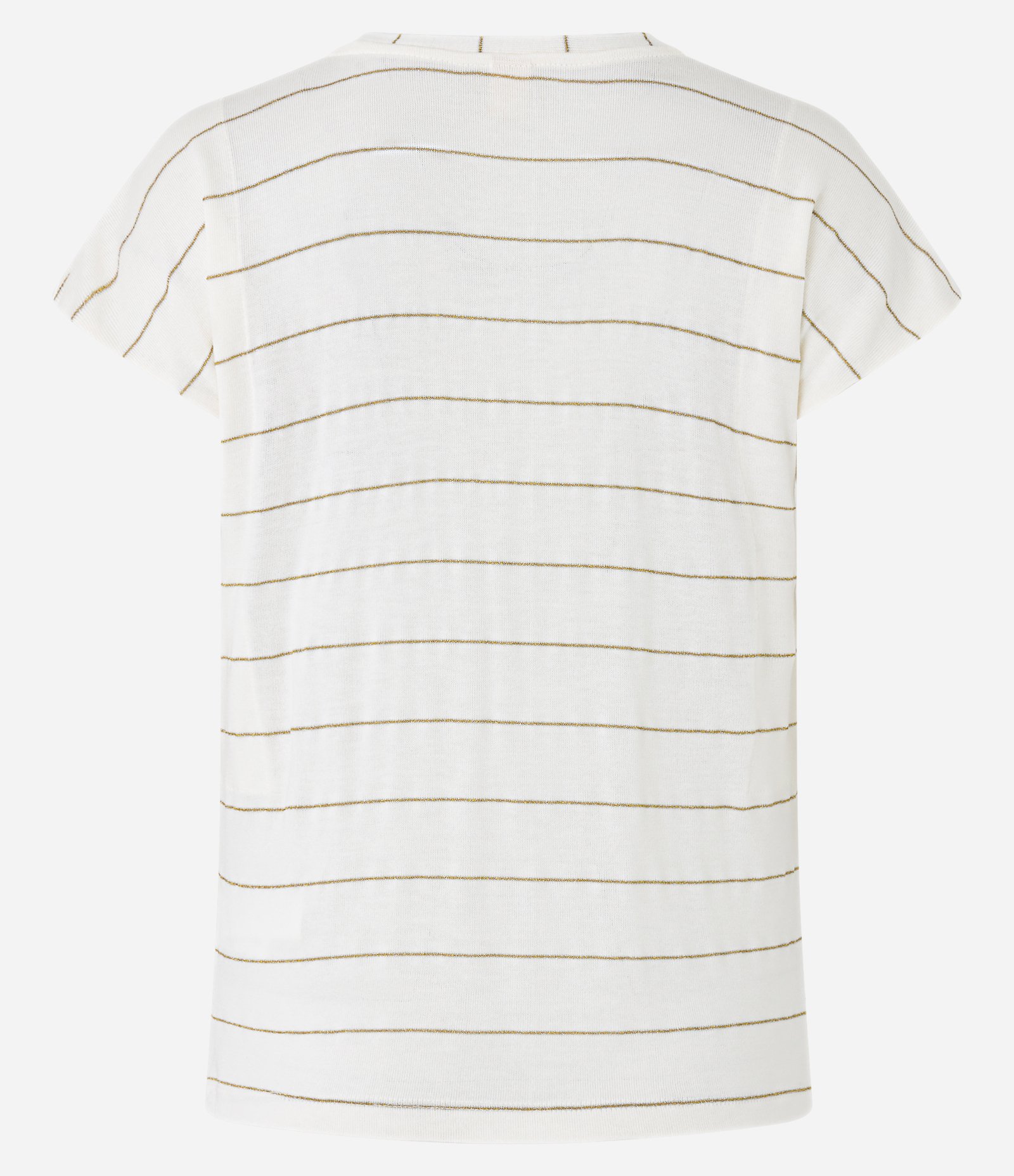 Blusa em Viscose com Estampa Listrada e Detalhe em Fio Metalizado Branco Neve 7