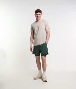 Bermuda Esportiva com Short de Compressão