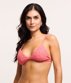 Biquíni Top Triângulo com Alças Finas e Jacquard Floral