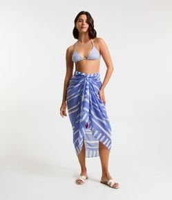Saída de Praia Saia em Chiffon com Textura e Amarração Lateral