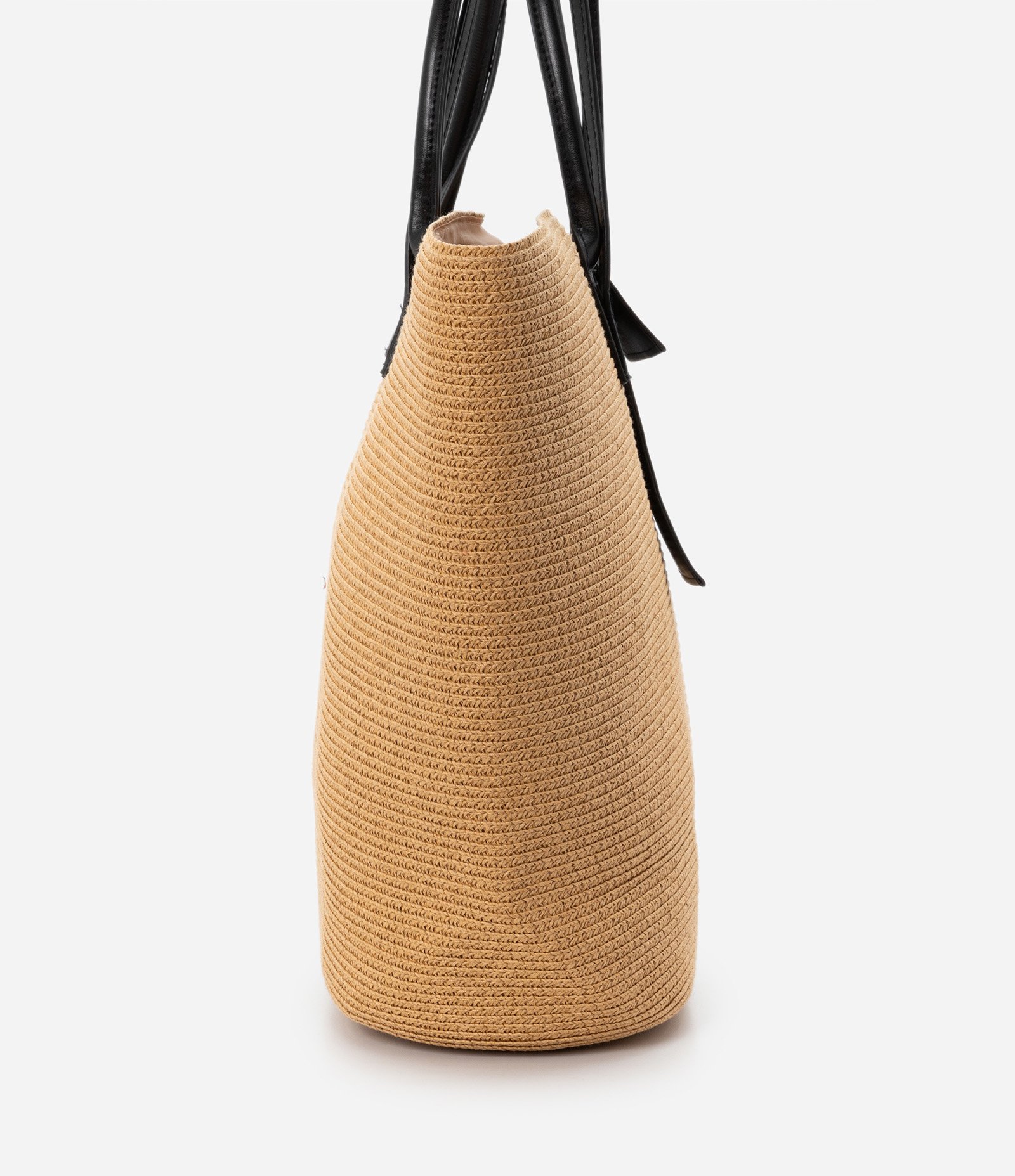 Bolsa de Praia Grande com Bolsinho e Alças em PU Bege 3