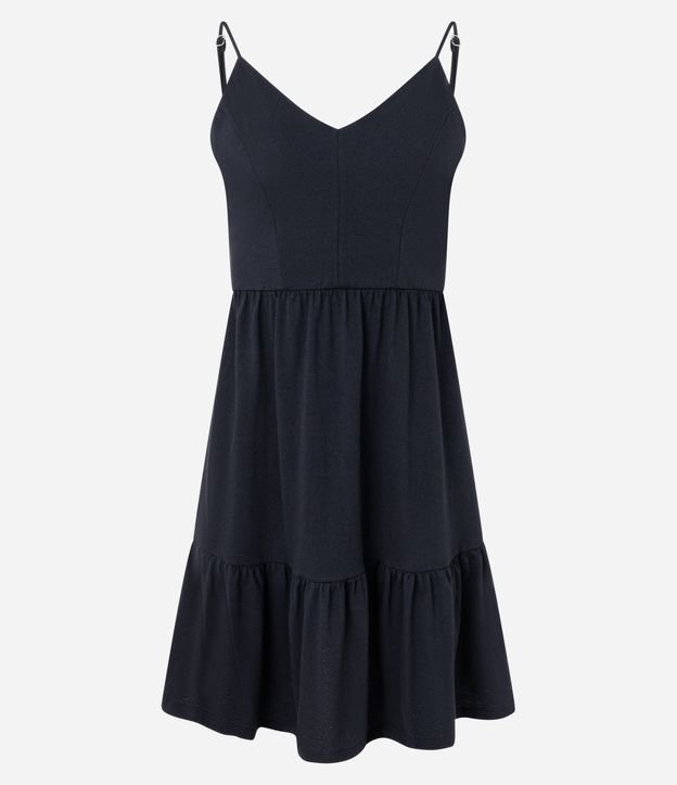 Vestido Curto em Algodão com Recorte e Alcinhas Finas