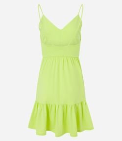 Vestido Curto em Algodão com Recorte e Alcinhas Finas