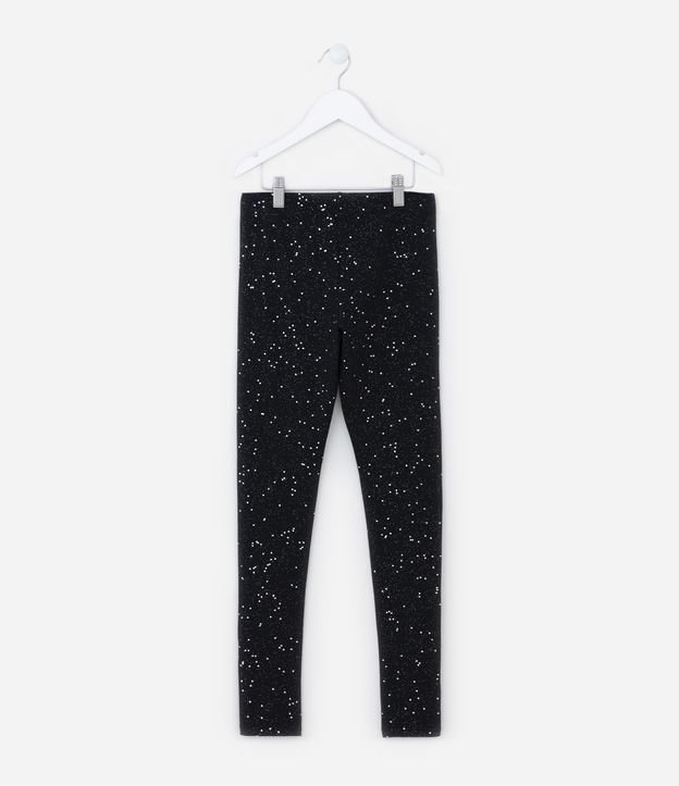 Calça Legging Infantil com Glitter - Tam 5 a 14 Anos
