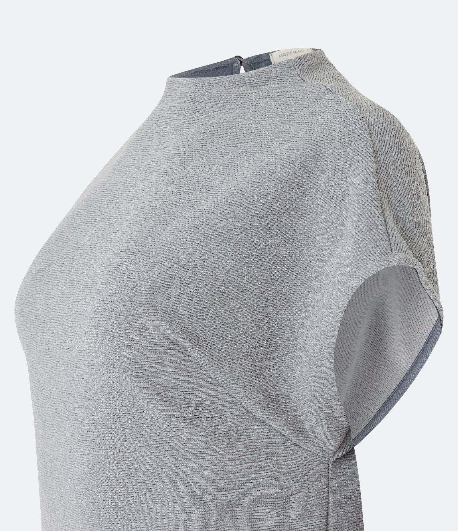 Blusa em Malha Texturizada com Gola Altinha Cinza 6