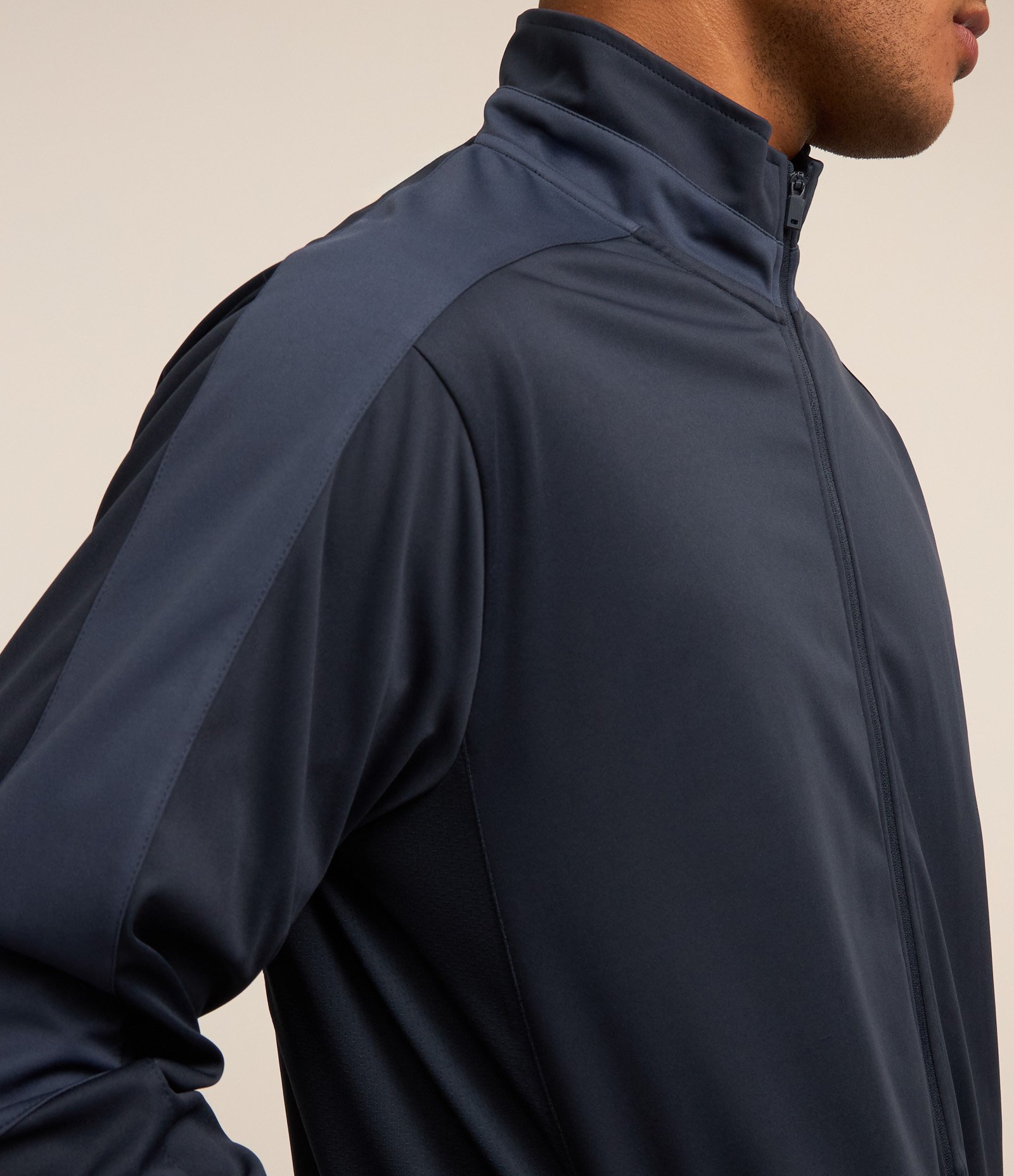 Blusão Esportivo Futebol em Helanca com Fechamento Frontal Azul Marinho 3