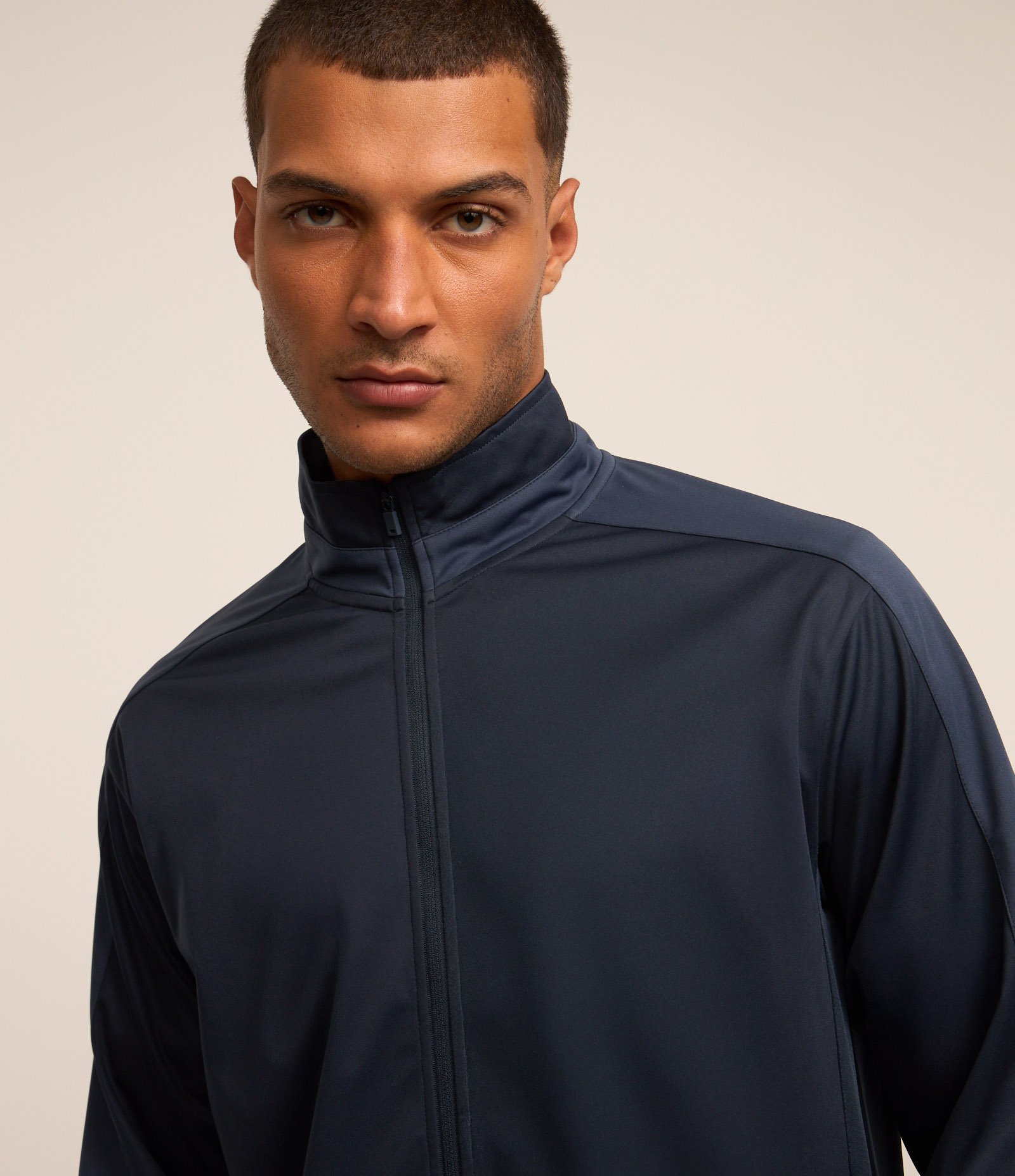 Blusão Esportivo Futebol em Helanca com Fechamento Frontal Azul Marinho 5