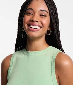 Blusa Regata Cropped em Viscose Canelada