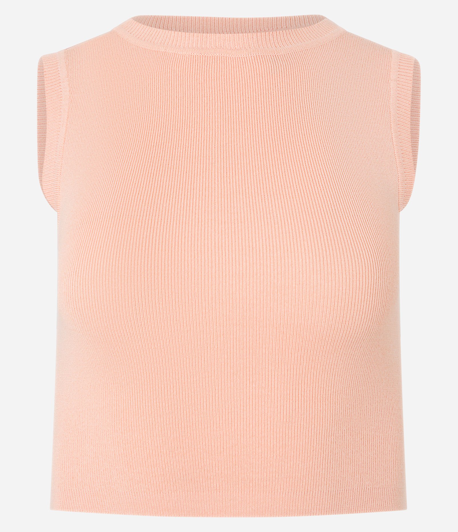 Blusa Regata Cropped em Viscose Canelada Rosa Coral 5