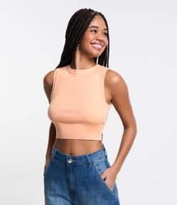 Blusa Regata Cropped em Viscose Canelada