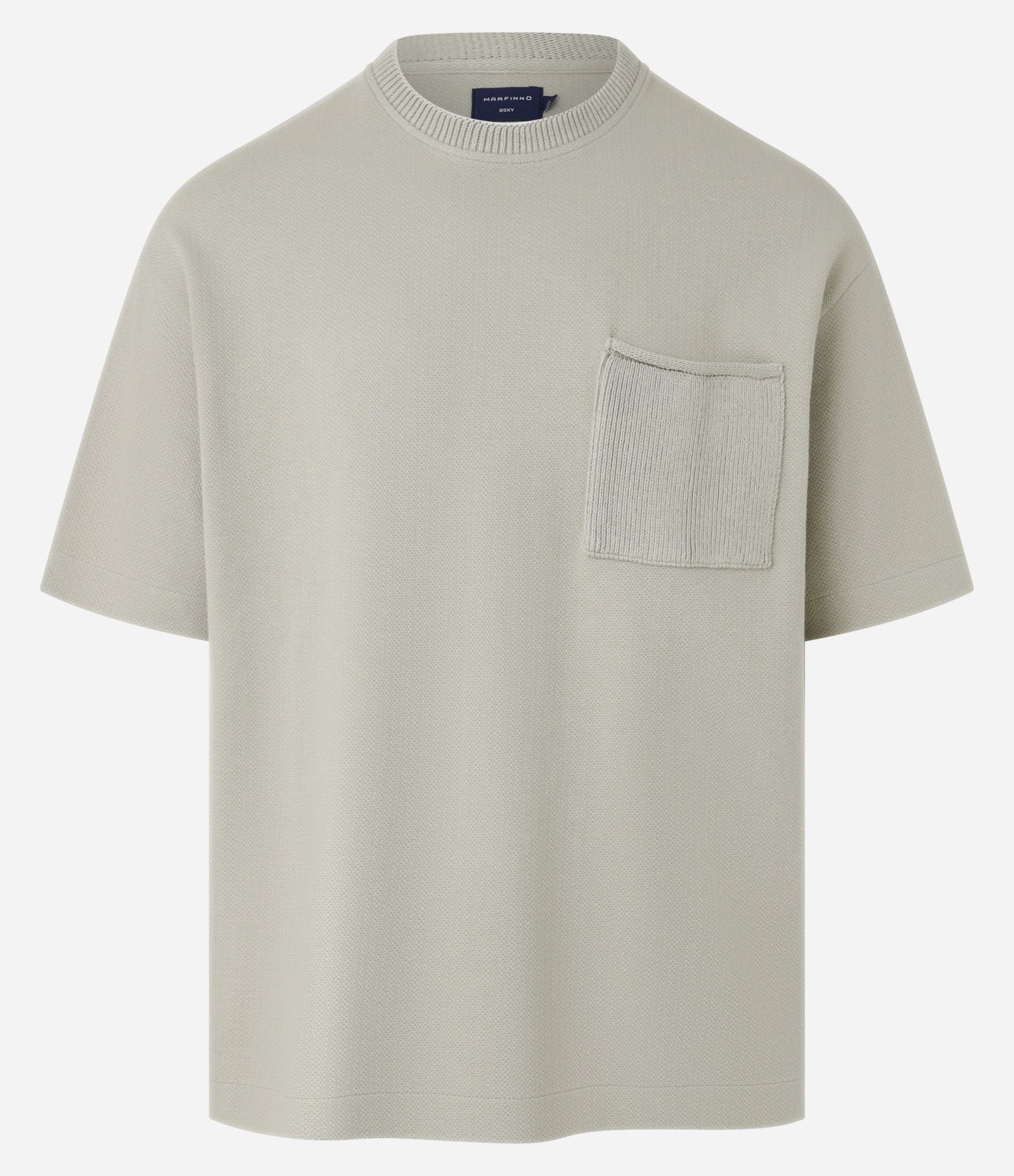 Camiseta Boxy em Algodão com Bolso e Textura Verde 1