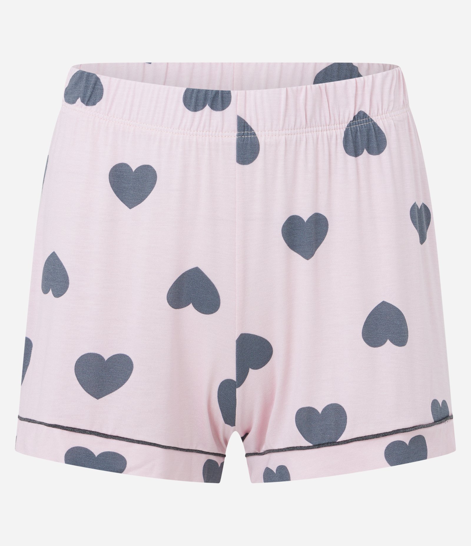Pijama Americano Curto em Viscose com Estampa de Corações Rosa 7