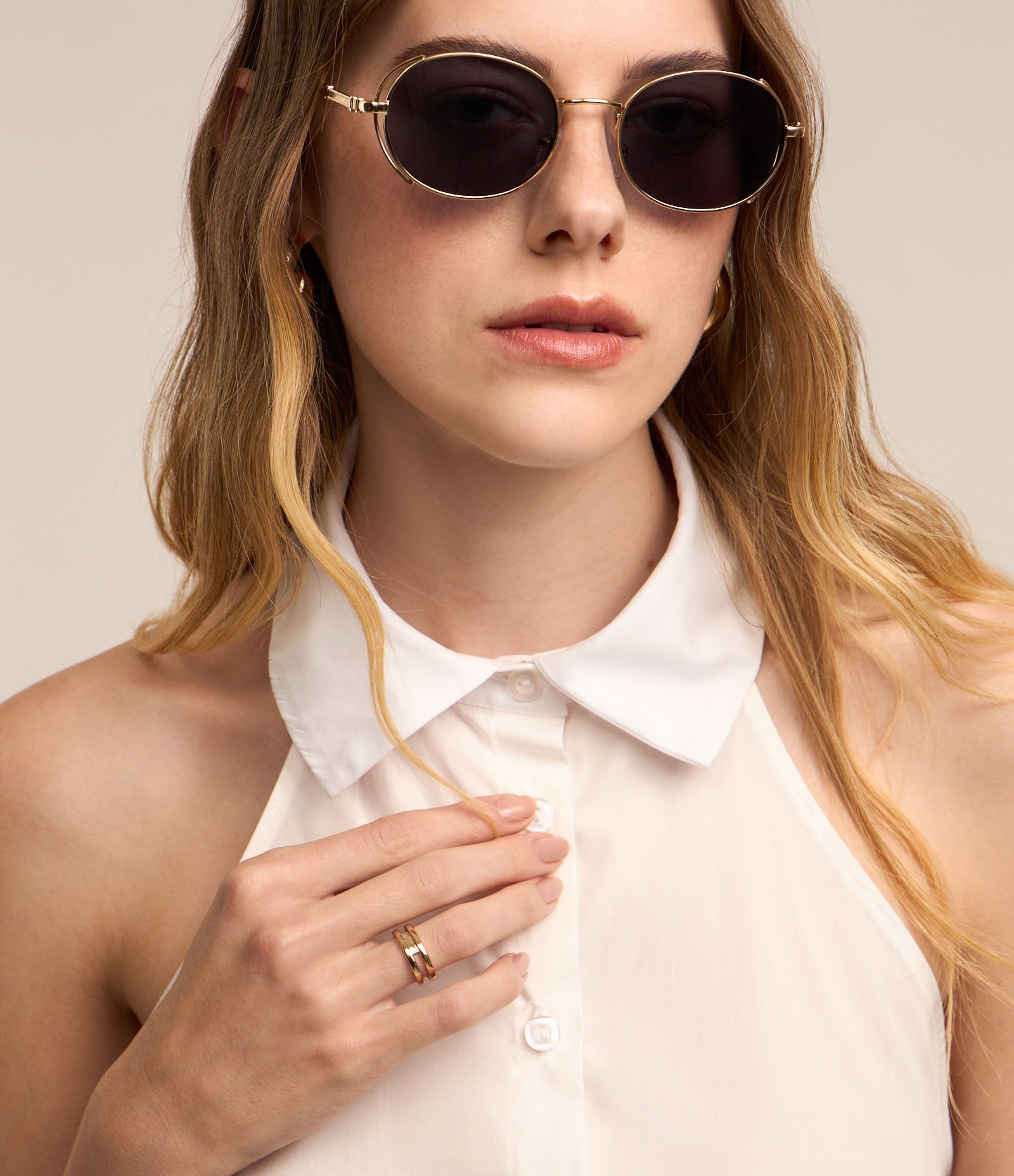 Camisa sem Manga em Tricoline com Abotoamento Frontal e Laço nas Costas Branco Neve 3