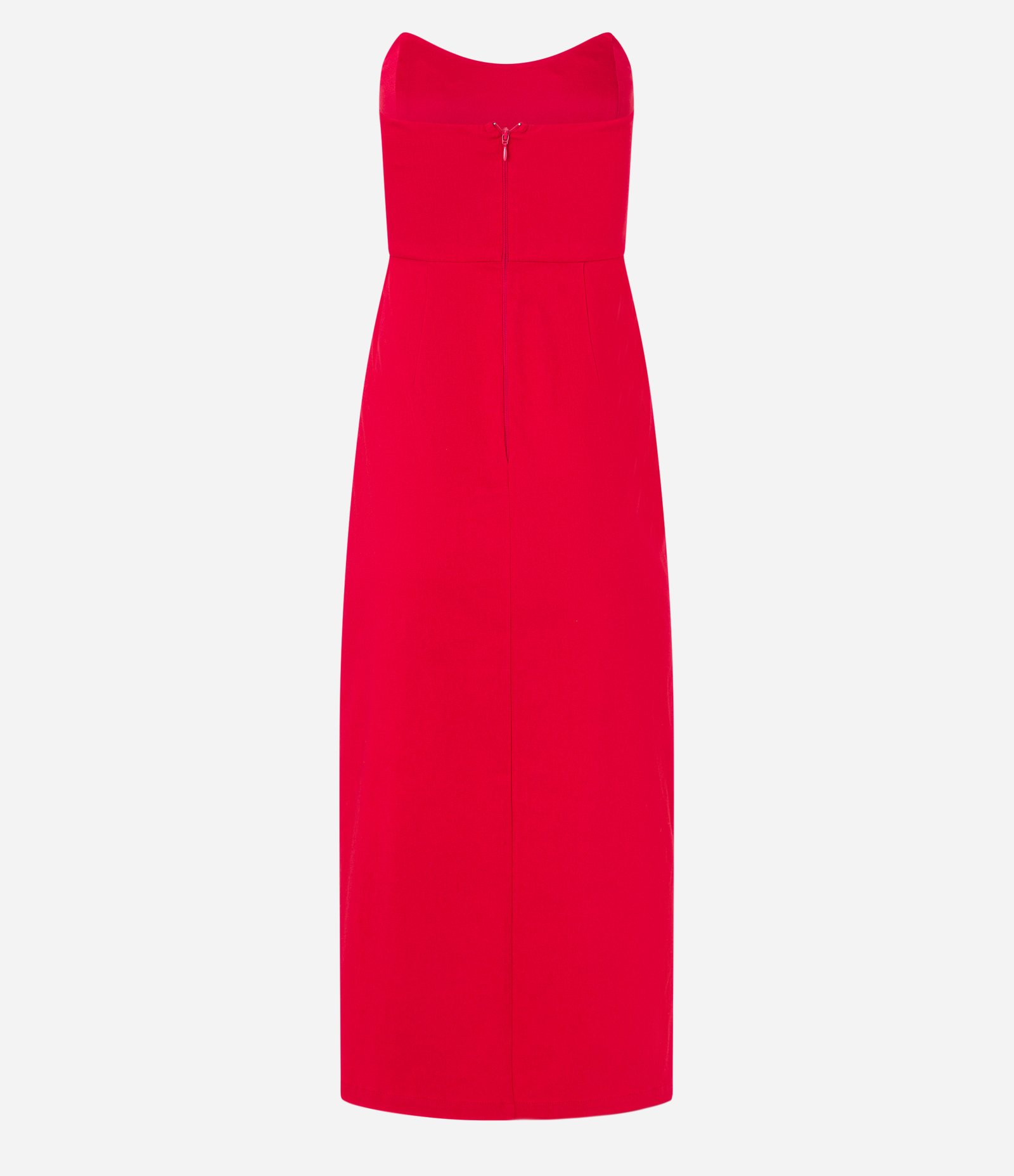 Vestido Midi Tomara Que Caia em Bengaline com Fenda Vermelho 6
