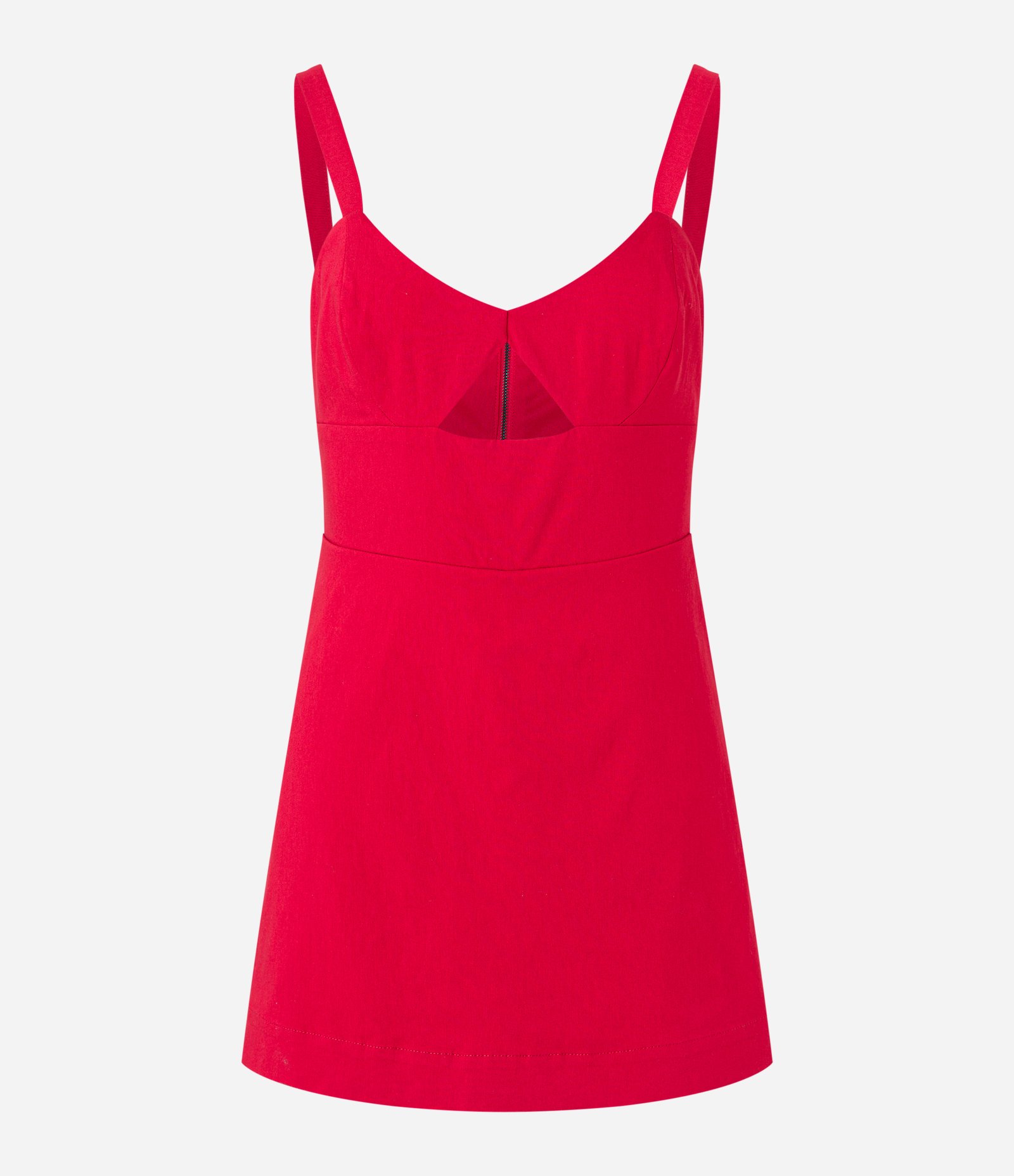 Macaquinho de Alça em Bengaline com Short Saia Vermelho 5