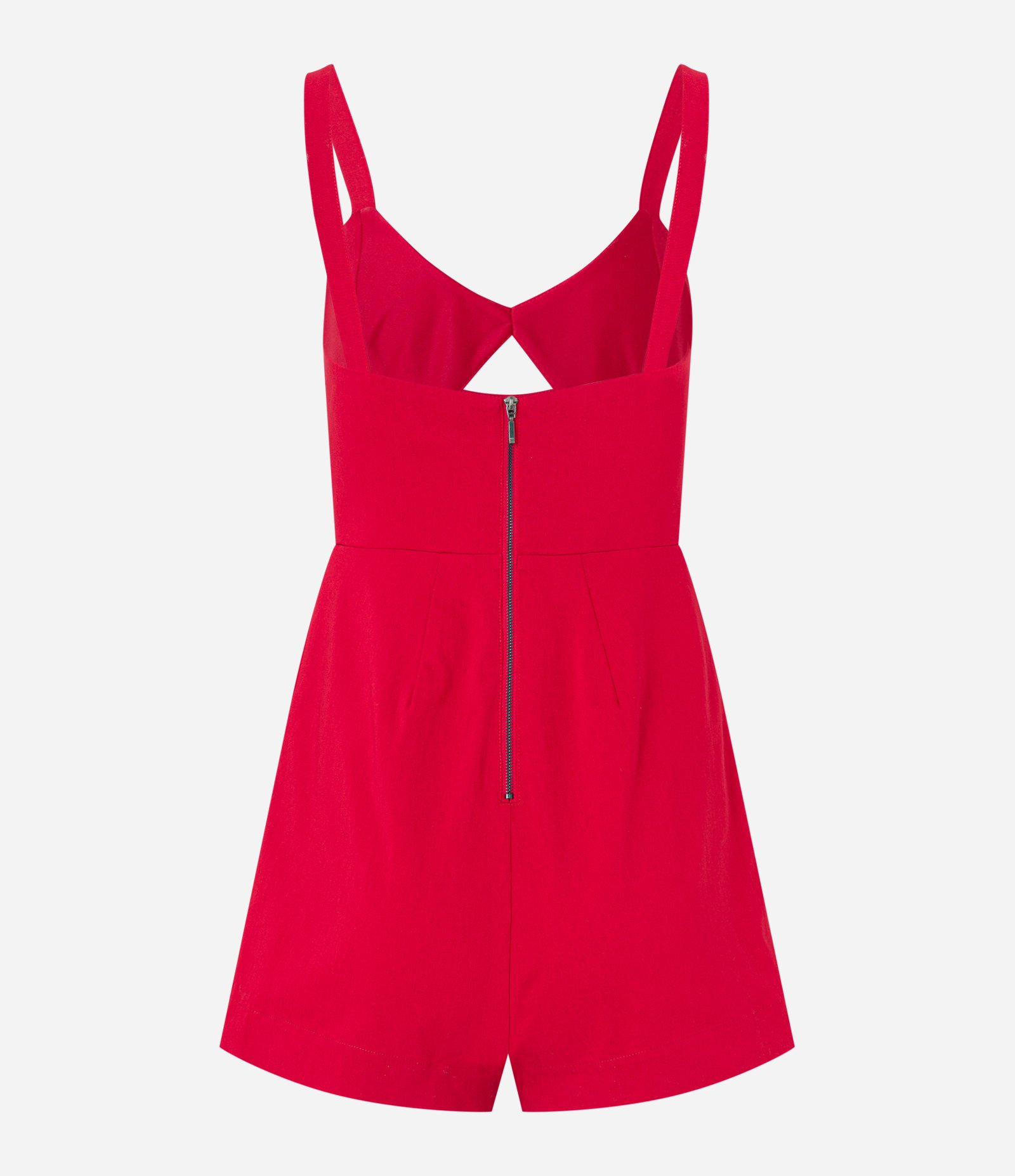 Macaquinho de Alça em Bengaline com Short Saia Vermelho 6