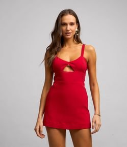 Macaquinho de Alça em Bengaline com Short Saia