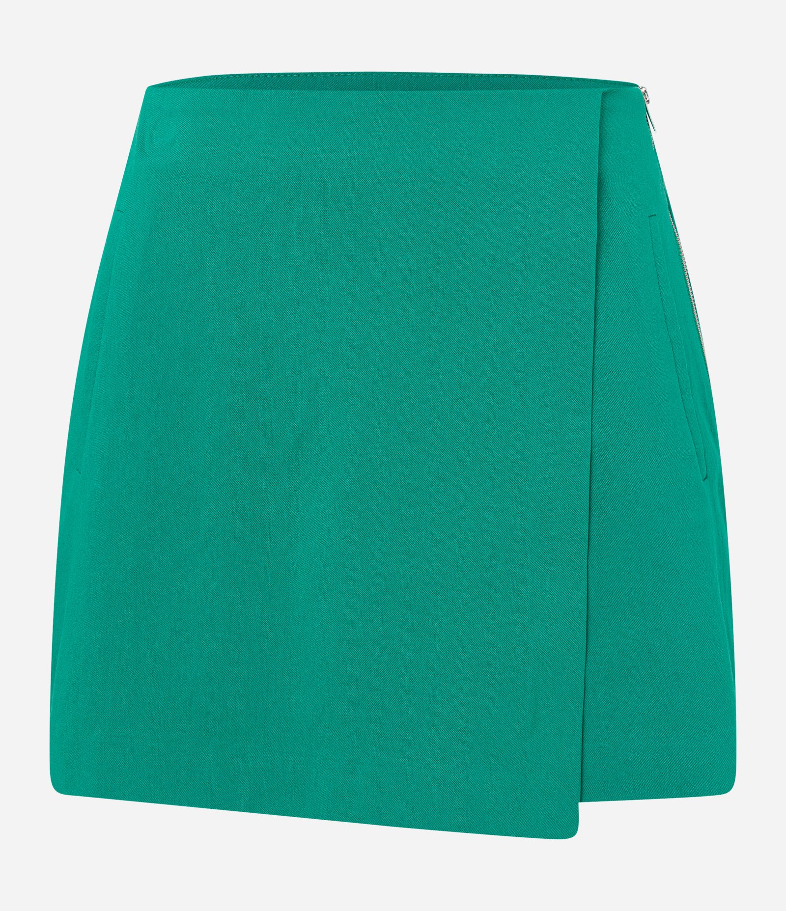 Short Saia em Bengaline Sobreposta e com Bolsinho Embutido Verde 5