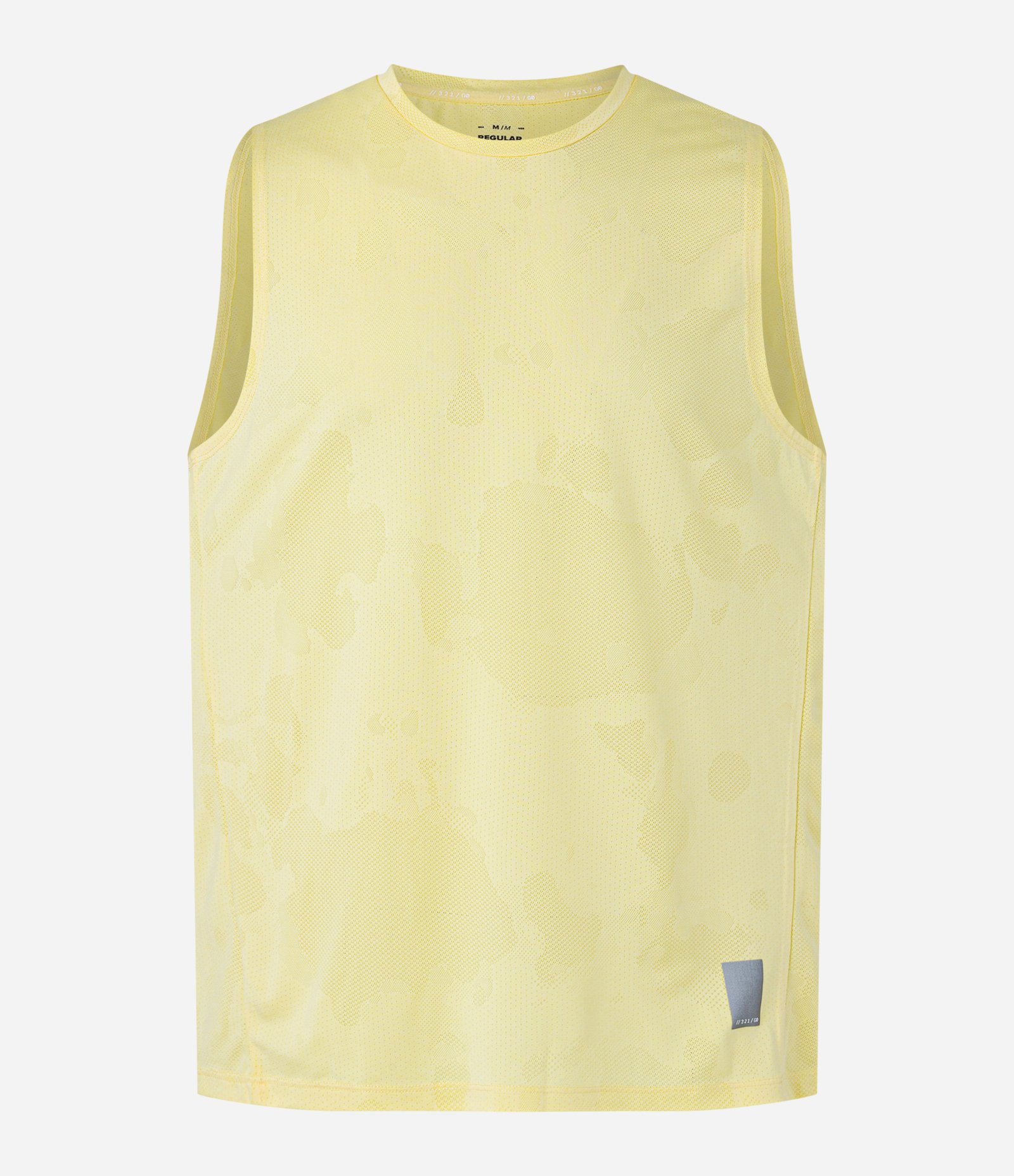 Regata Regular Esportiva em Tecnologia Dry com Estampa Jacquard Amarelo Claro 6