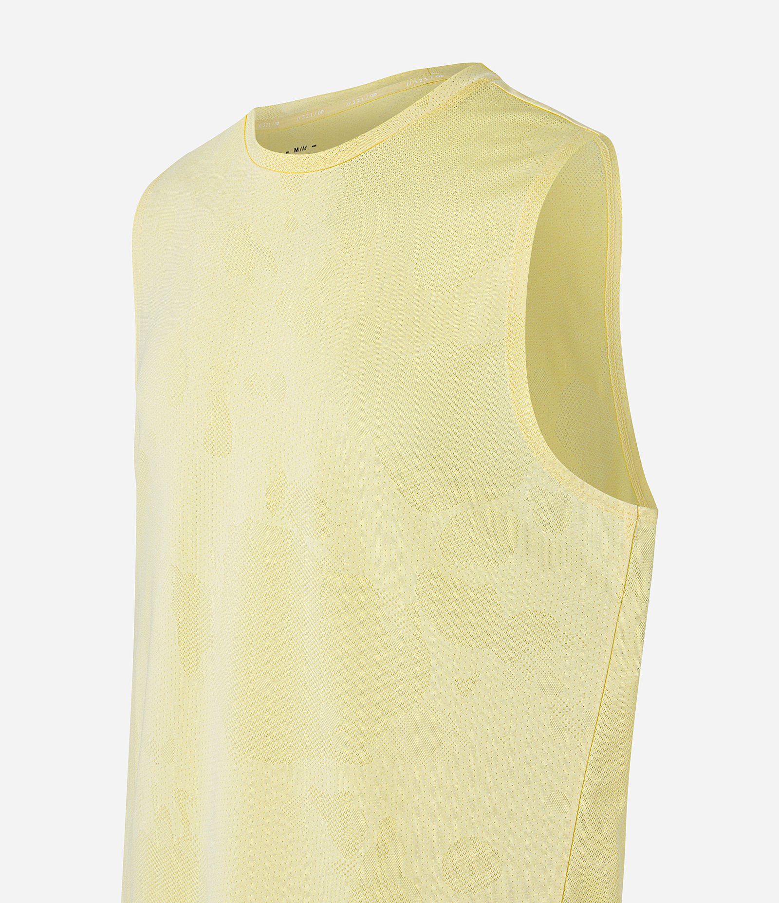 Regata Regular Esportiva em Tecnologia Dry com Estampa Jacquard Amarelo Claro 7