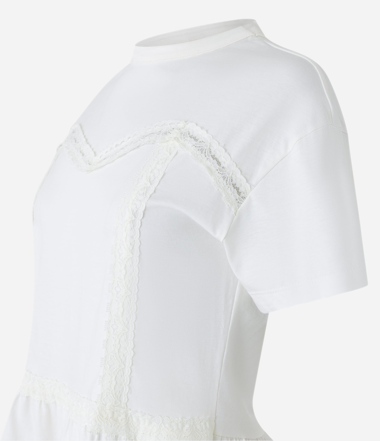 Blusa em Algodão com Babado na Barra e Detalhes Rendados Branco Neve 6