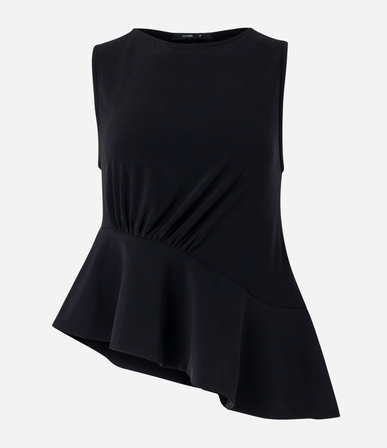 Blusa sem Manga com Peplum Assimétrico na Barra Preto 5