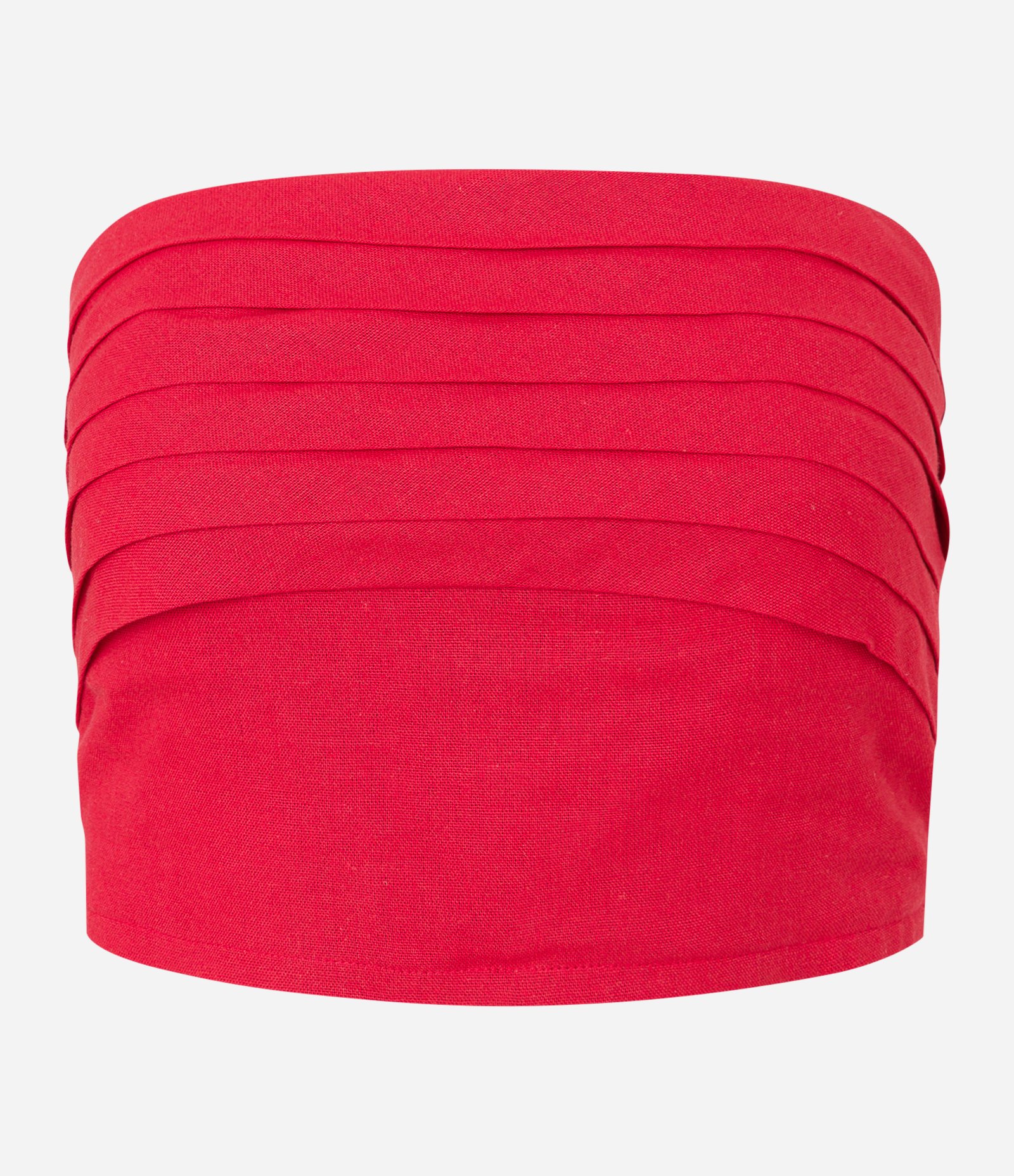 Top Tomara Que Caia em Viscolinho com Recortes Vermelho 6