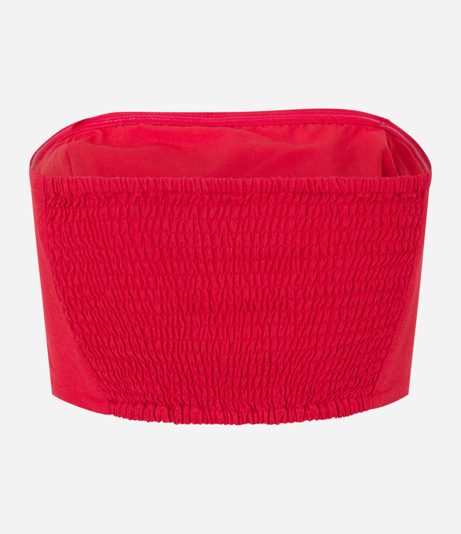 Top Tomara Que Caia em Viscolinho com Recortes Vermelho 7