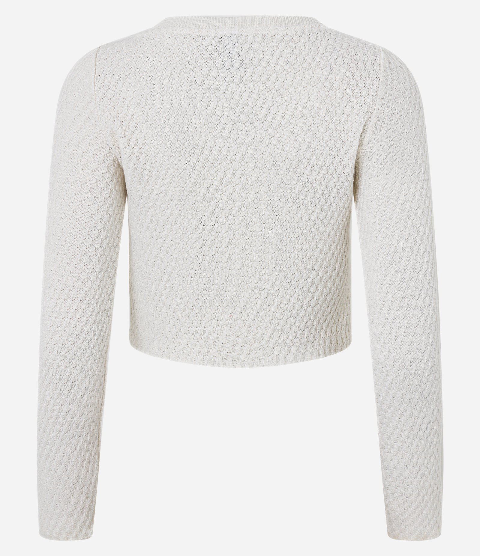 Blusa Cropped em Tricô com Ponto Diferenciado Branco Neve 7