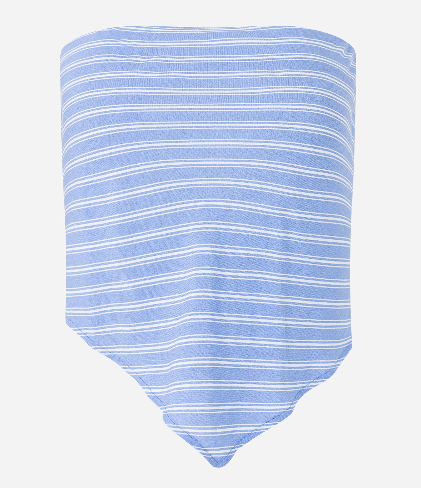 Blusa Cropped em Viscose com Listras em Fio Tinto e Lastex nas Costas Azul 5