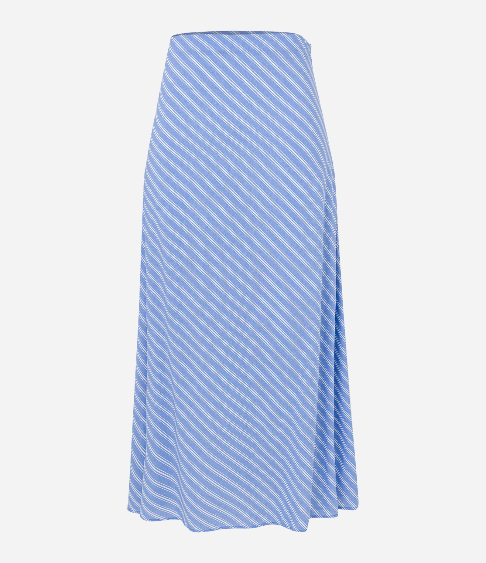 Saia New Midi em Viscose com Listras em Fio Tinto Azul 5