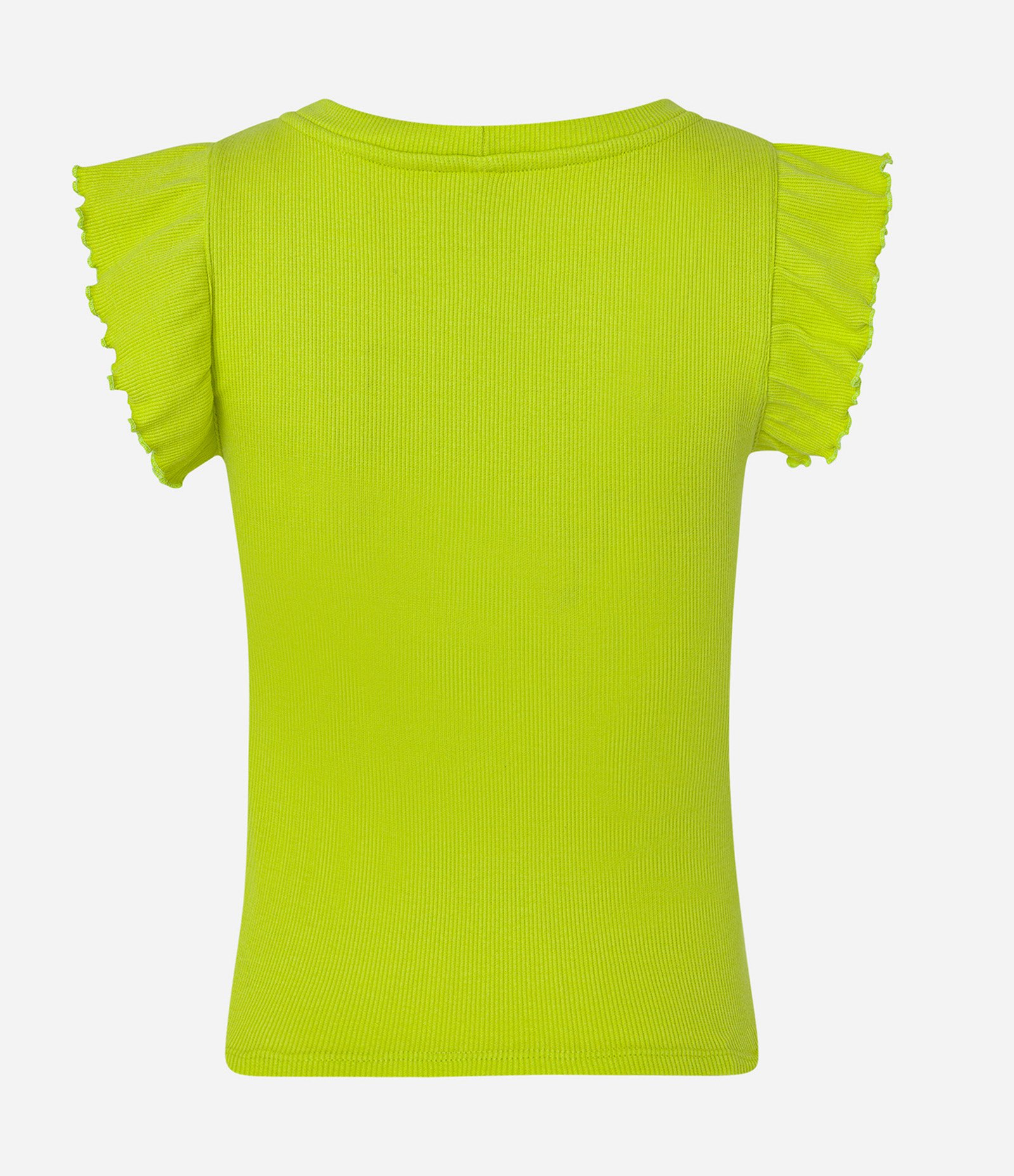 Blusa em Ribana com Babado e Viés Contrastante Verde 7