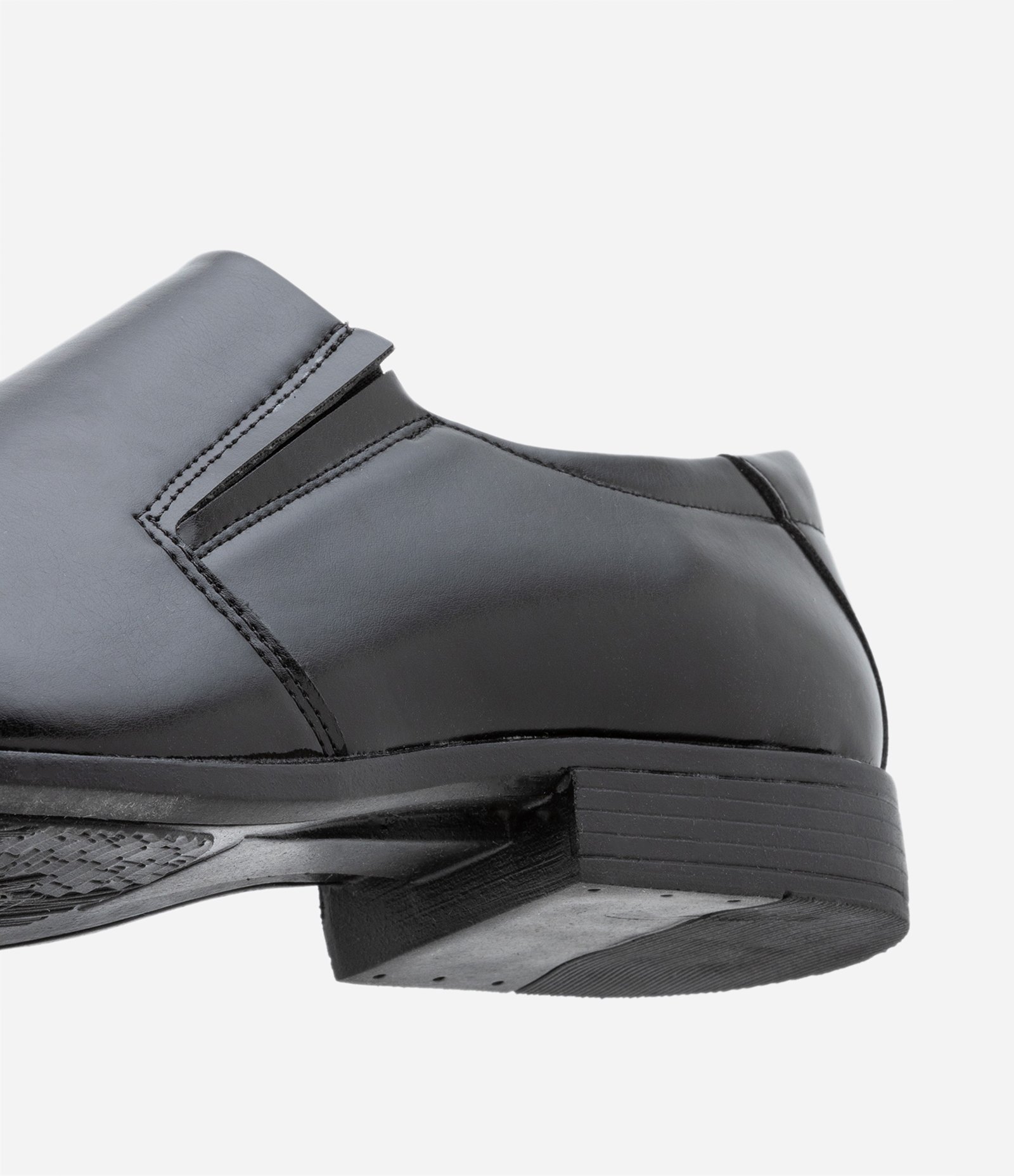 Sapato Slip On Tradicional em PU com Bico Quadrado Preto 5