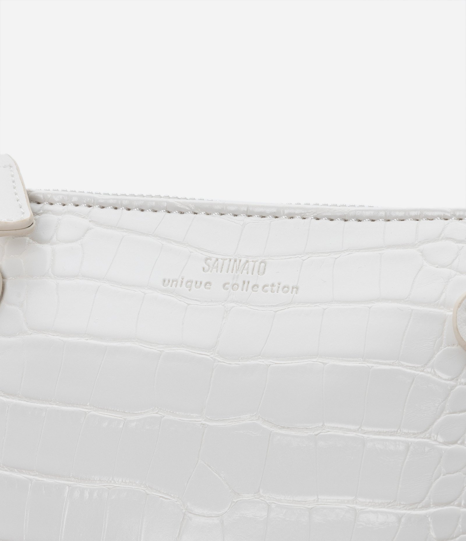 Bolsa Transversal em Pu com Textura Croco Off White 5