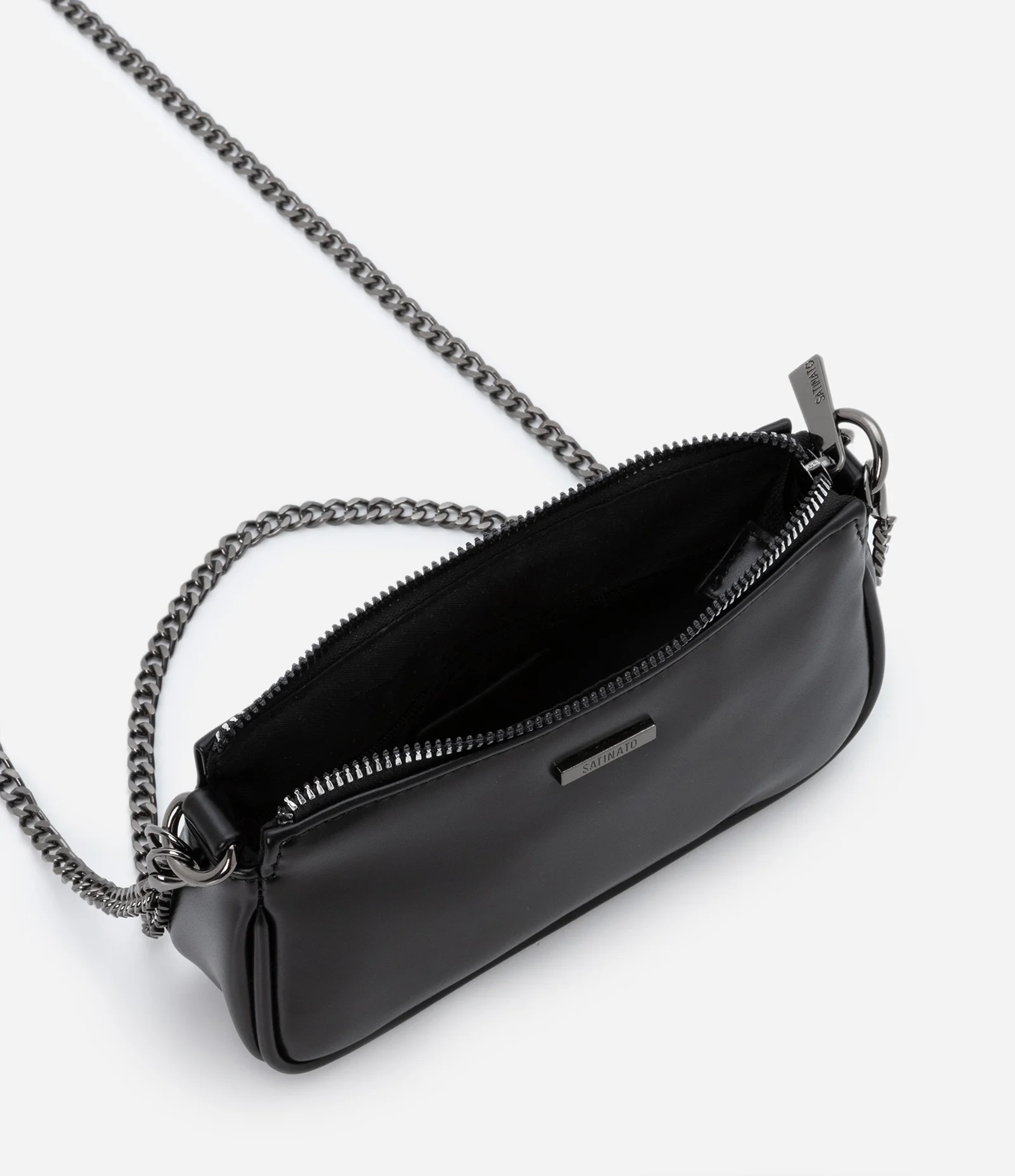 Bolsa Transversal Pequena com Alças de Corrente Preto 4