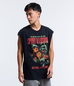 Regata Boxy em Algodão com Lettering Spinny Illusion