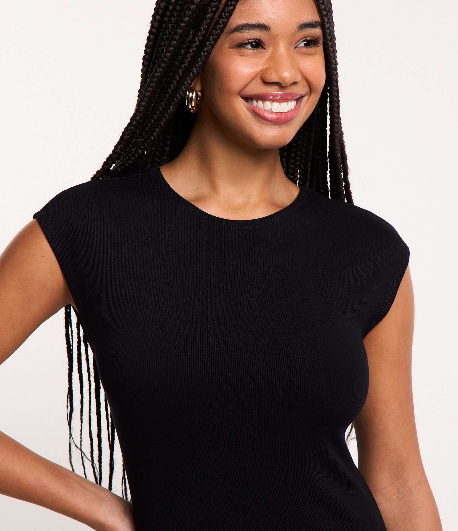 Vestido New Midi sem Manga em Ribana Preto 4