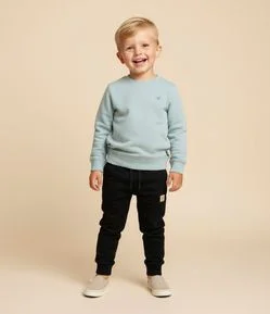 Calça Infantil em Modal com Recortes e Bolsos - Tam 1 a 6 Anos