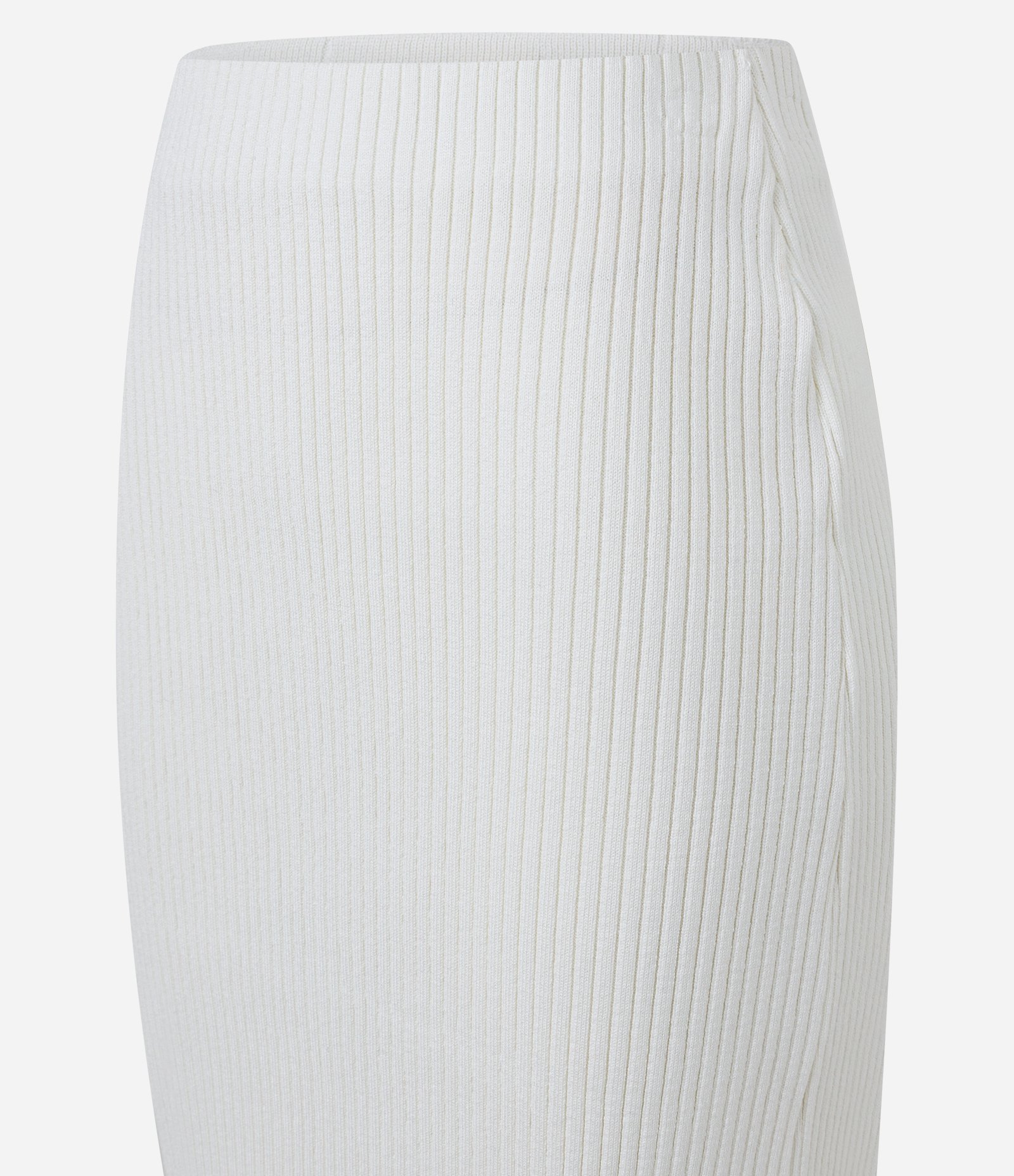 Saia em Tricô Canelado Branco Neve 7