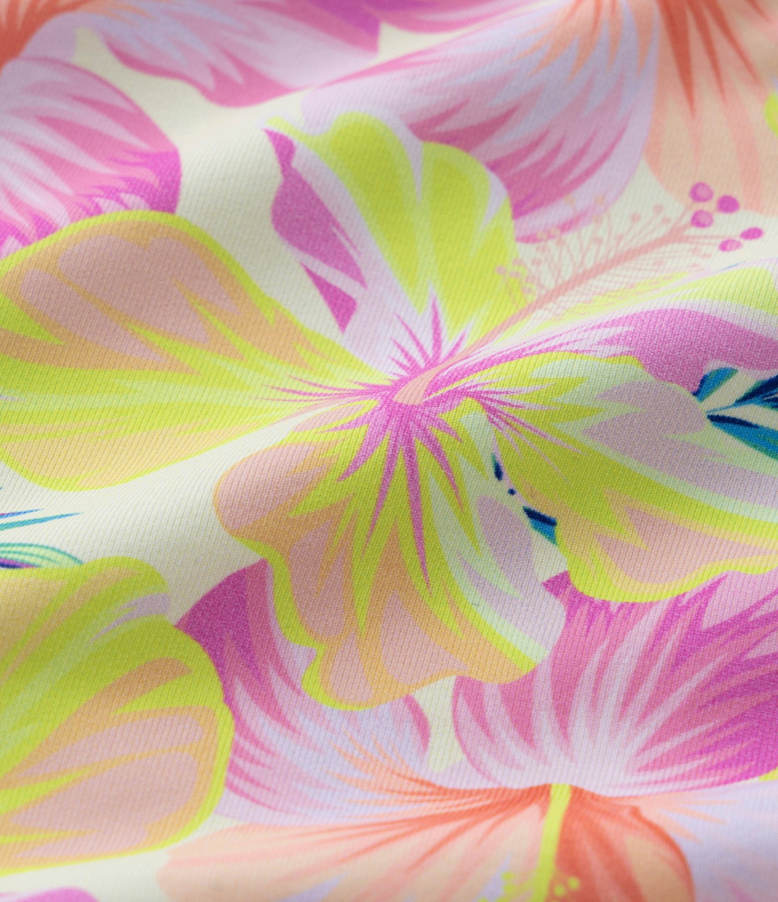 Biquíni Infantil com Lastex e Estampa Floral de Hibiscus - Tam 5 a 14 anos Amarelo 4