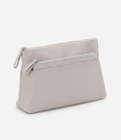 Kit 02 Nécessaires Trapézio em Pu com Estampa Snake