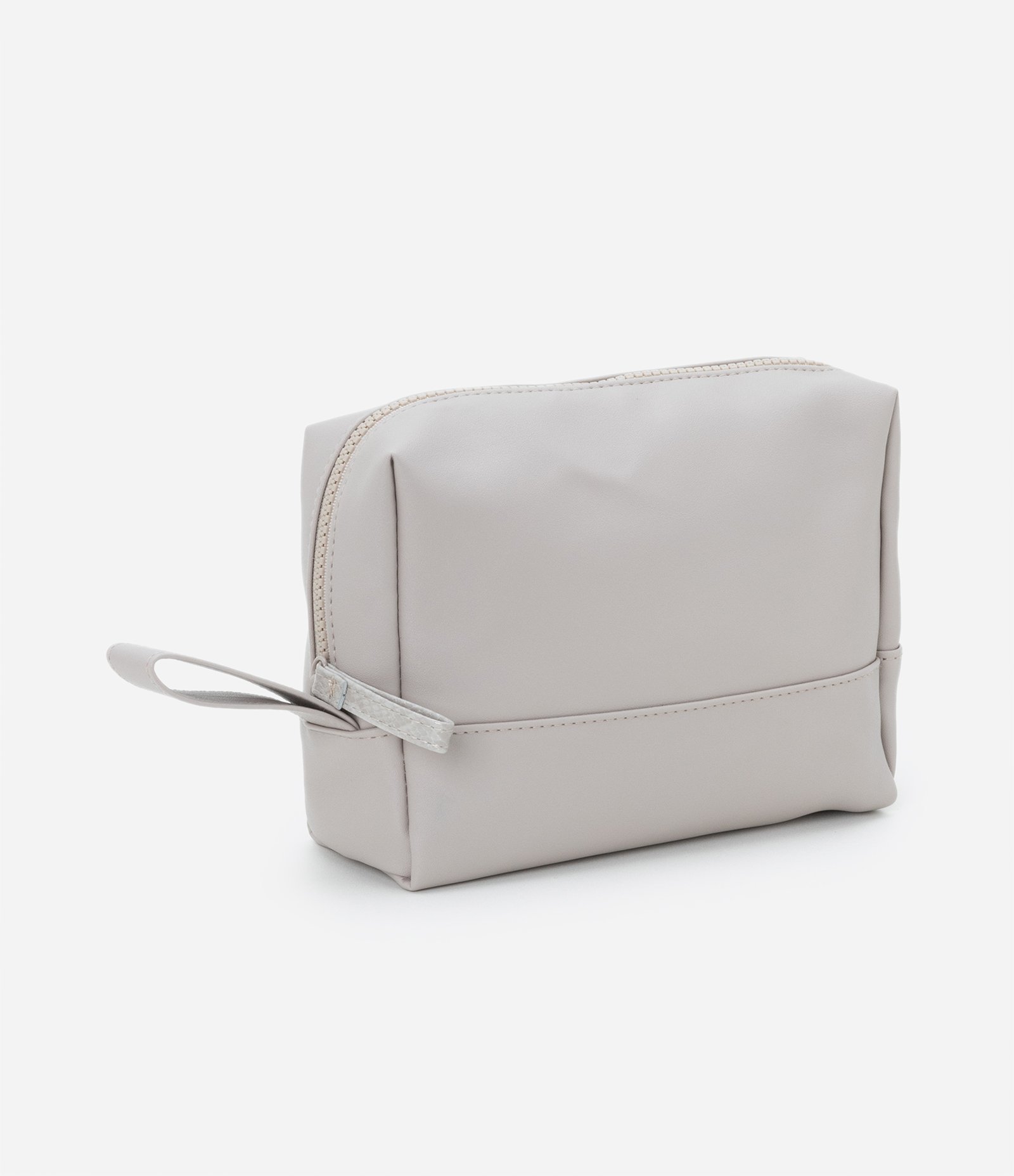 Nécessaire Tijolo Retangular Média com Alça Lateral Bege 1