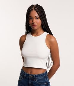 Blusa Curta Básica em Ribana Caneladinha