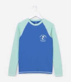 Camiseta Infantil com Proteção UV Estampa Aloha - Tam 5 a 14 anos