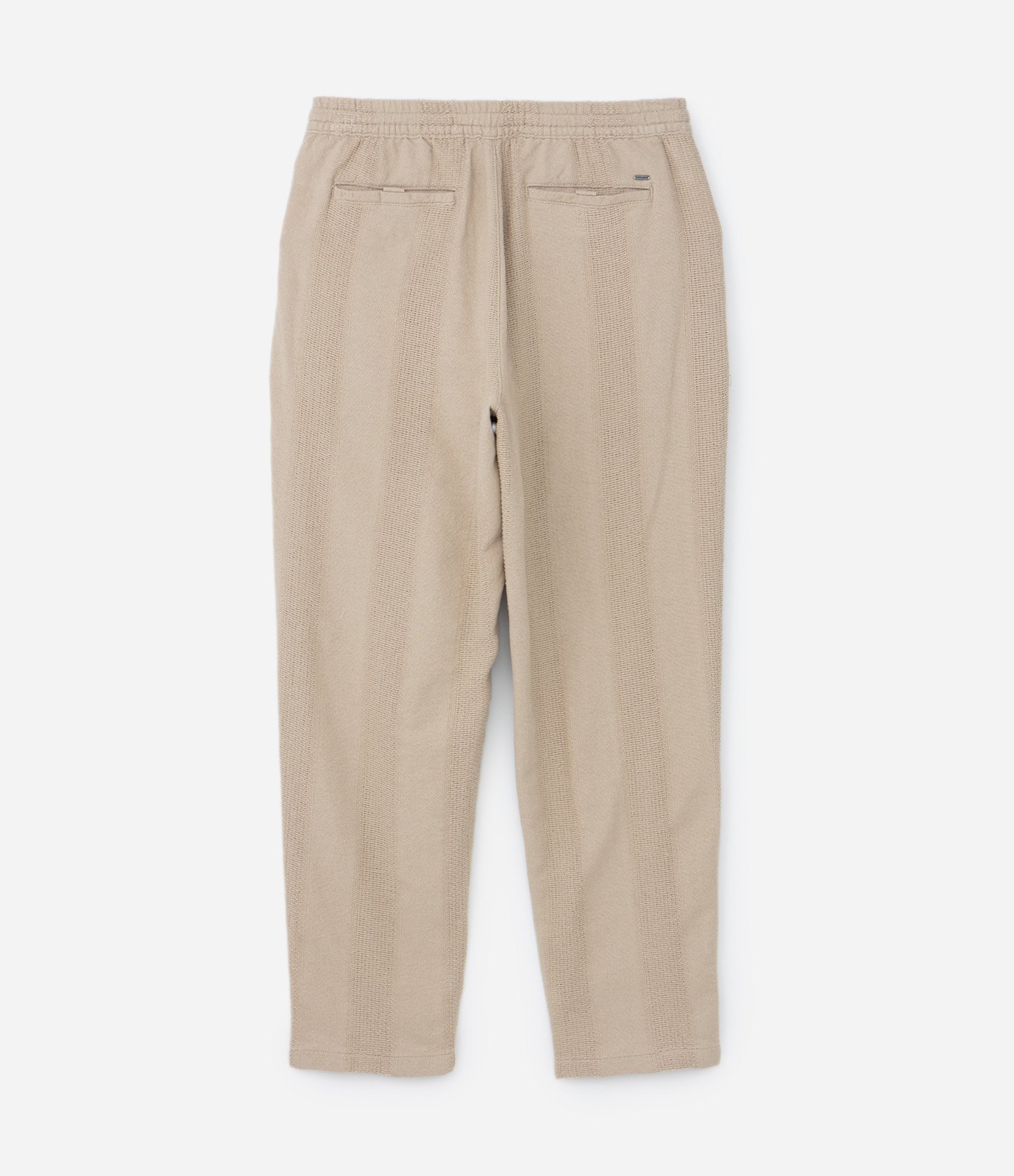 Calça Básica em Algodão com Textura e Cós Elástico Bege 6